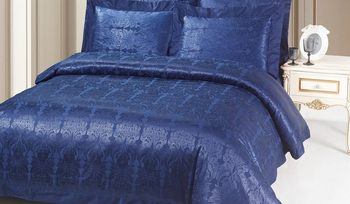 Комплект постельного белья синее Kingsilk SB-113